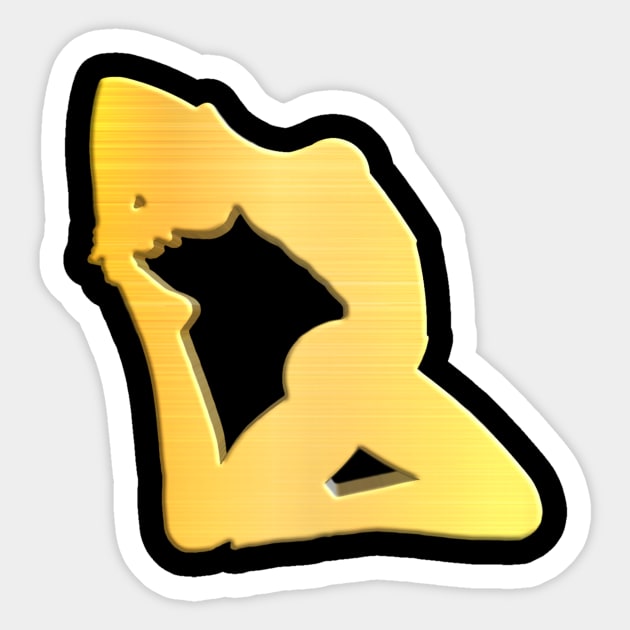 Shiny Gold Yoga pose no.1 Sticker by Donperion